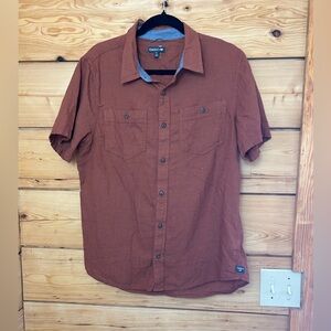 Toad&Co Men's Medium Rust Button Down Shirt Organic Cotton